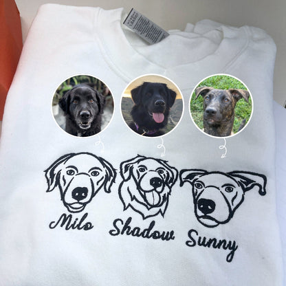 Pug Sweatshirt or Hoodie, Custom Embroidered Gift with Picture Name