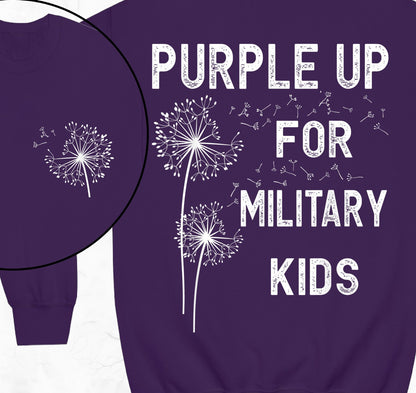 Purple Up For Military Kids Sweatshirt, Military Children Awareness Shirt, Month Of The Military Child Tee, Military Kids Gift