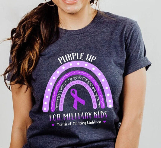 Purple Up For Military Kids T-shirt, Military Children Awareness Shirt, Month Of The Military Child Tee, Military Kids Gift, Shirt For Women