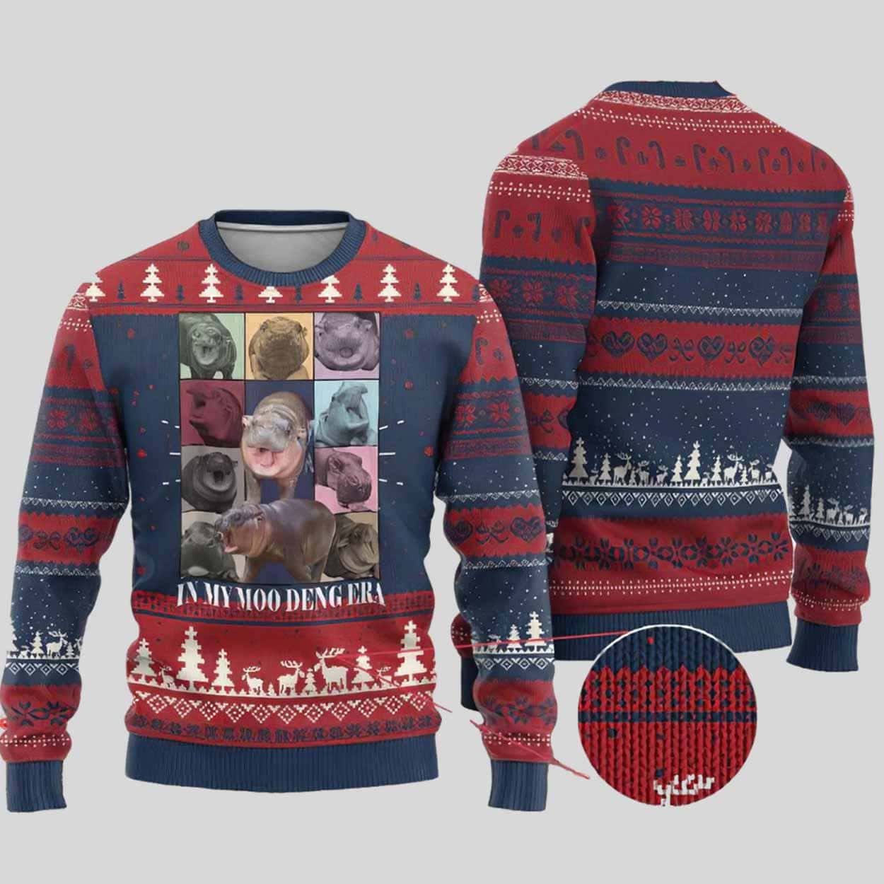 Pygmy Hippo Cute Zoo For Family Ugly Christmas Sweater