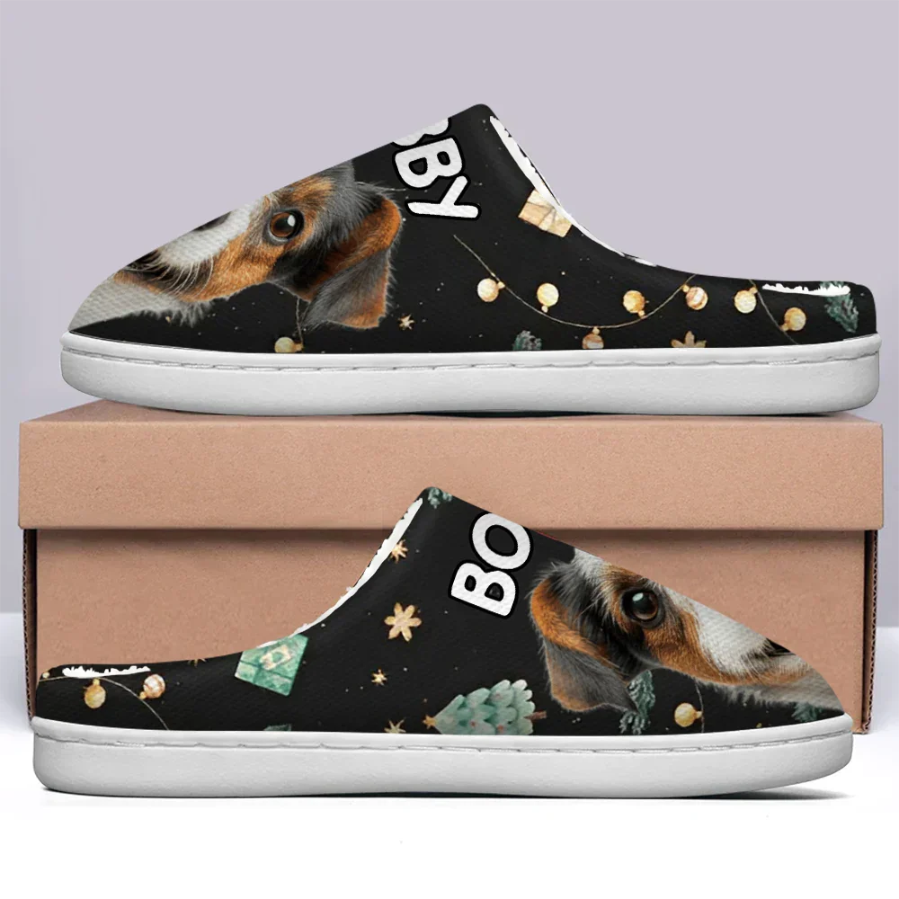 Custom Photo Pet Face Christmas Theme - Personalized Fluffy Slippers