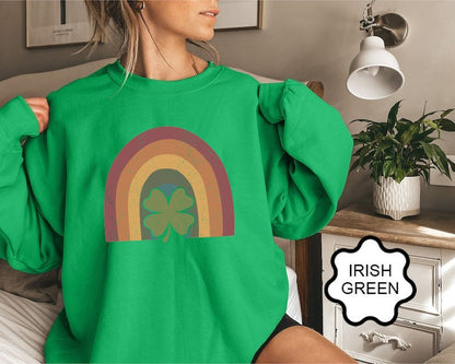 Geansaí Bogha Ceatha, Geansaí Lucky, Sweatshirt Seamair, Léine Lá Fhéile Pádraig, Labhrán Phádraig, Geansaí Saoire Simplí, Lucky