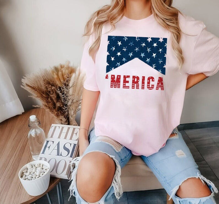 Red White and Blue, America Tee, Fourth of July Shirt T-Shirt, USA shirt, Summer BBQ t-shirt, Comfort Colors® Women's 4th of July,1776 shirt