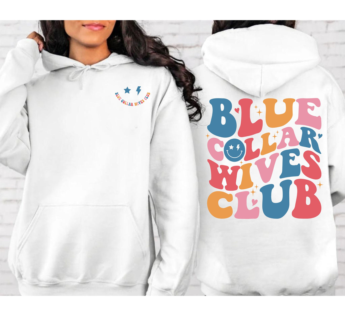Retro Blue Collar Wives Club Sweatshirt, Spoiled Wife Shirt, Collar Wife Tee, Blue Collar Hoodie, Mother Day Funny Gift