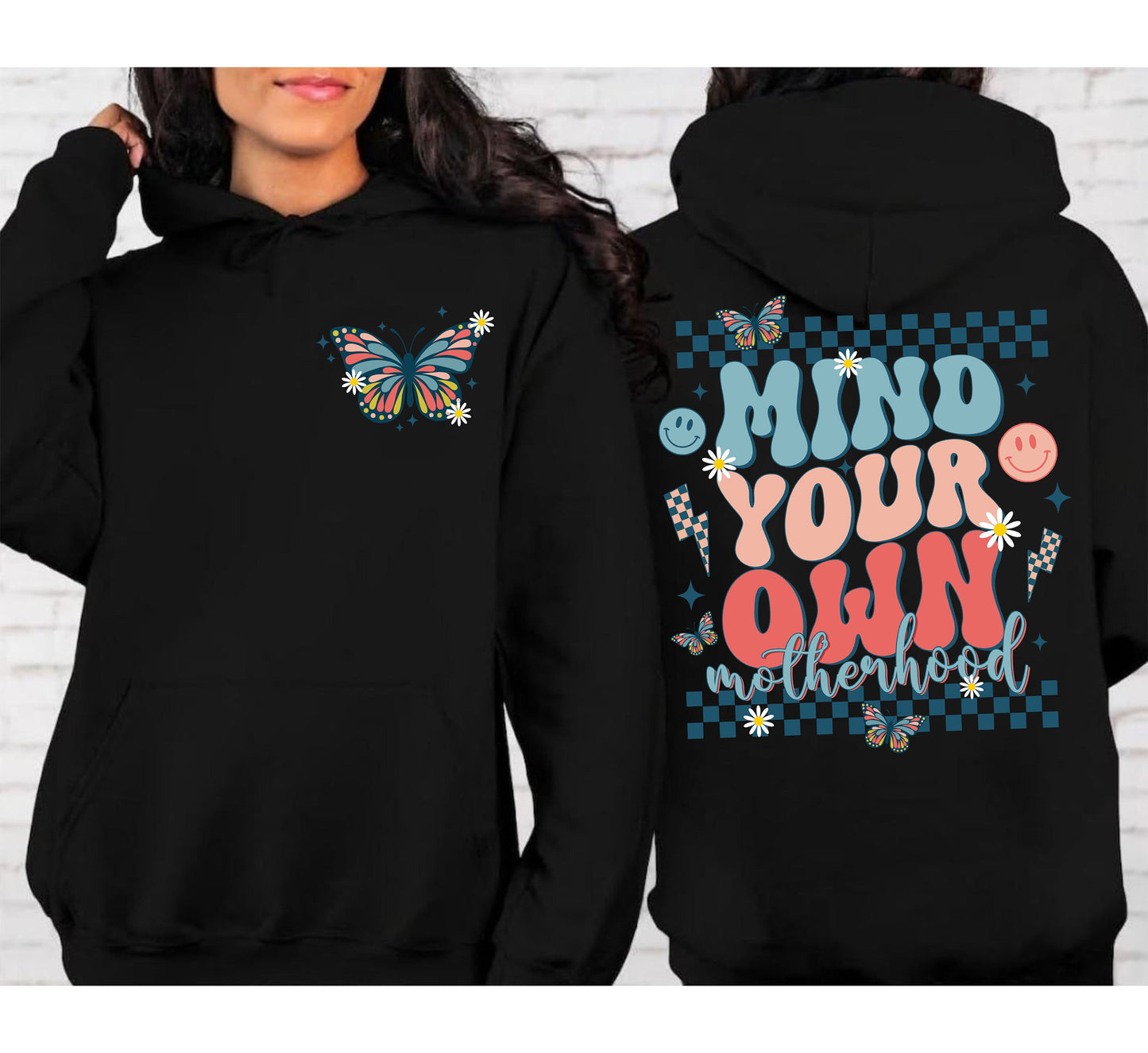 Retro Floral Boho Mind Your Own Motherhood Mama Sweatshirt ,Mind Your Own Motherhood ,Trendy Mama Shirt ,Retro Mama, Hippie Motherhood Shirt