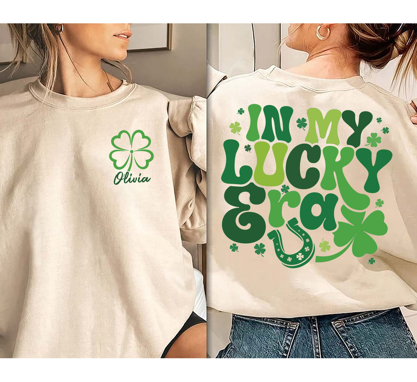 Retro I Mo Ré Lucky Léine Lá Fhéile Pádraig, Léine Teaghlaigh Lá Fhéile Pádraig, Bronntanas Shamrock Do Lá Fhéile Pádraig, Léine Lucky Seamair