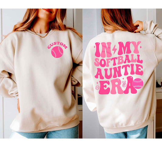 Retro In My Softball Aunt Sweatshirt, Aunt Softball Shirt Gift, Game Day Retro Softball Shirt, Catcher's Aunt Ballpark Shirt, Softball Niece