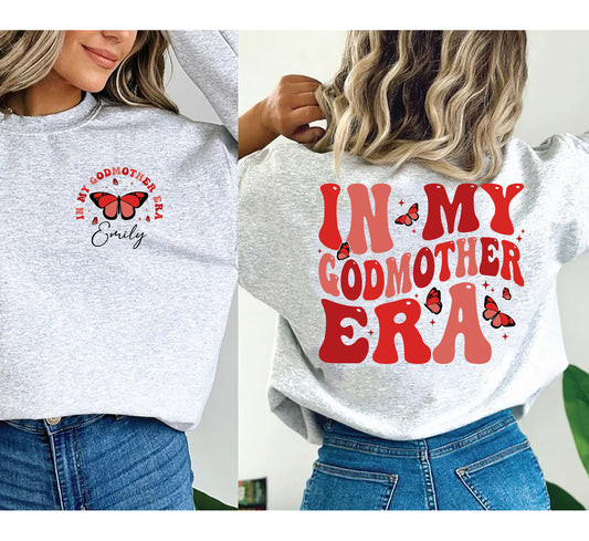 Retro In My Godmother Era Sweatshirt, God Mother Hoodie, Godmother Proposal Sweater, Birthday Gift For Mom, Christmas Gift For Godmother