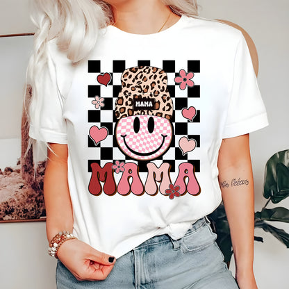 Léine Retro Mama, Geansaí Mama Seiceáilte, Bronntanas Lá na Máthar, Cochaillín Mam, Léine Mam, Léine Fógartha Thoirchis, Léine Máithreachais