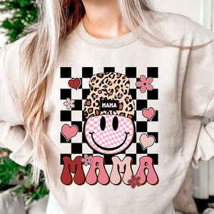 Retro Mama Shirt, Checkered Mama Sweatshirt, Mother’s Day Gift, Mom Hoodie,Mama Shirt,Pregnancy Announcement Shirt,Motherhood Shirt