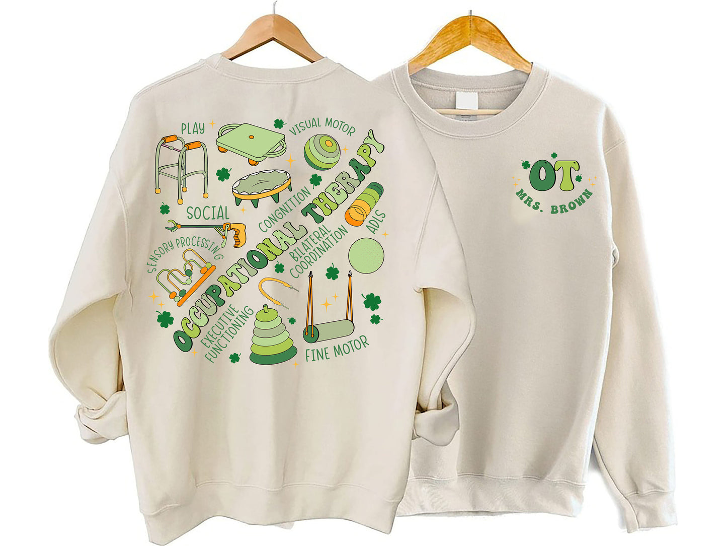 Geansaí Teiripe Saothair Retro, Léine Lucky Teiripeora Saothair, Léine Naomh Pádraig Teiripeoir Saothair, Léine OT, Léine OTA COTA