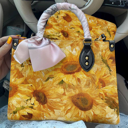 Leather Bag Sun Sunflower
