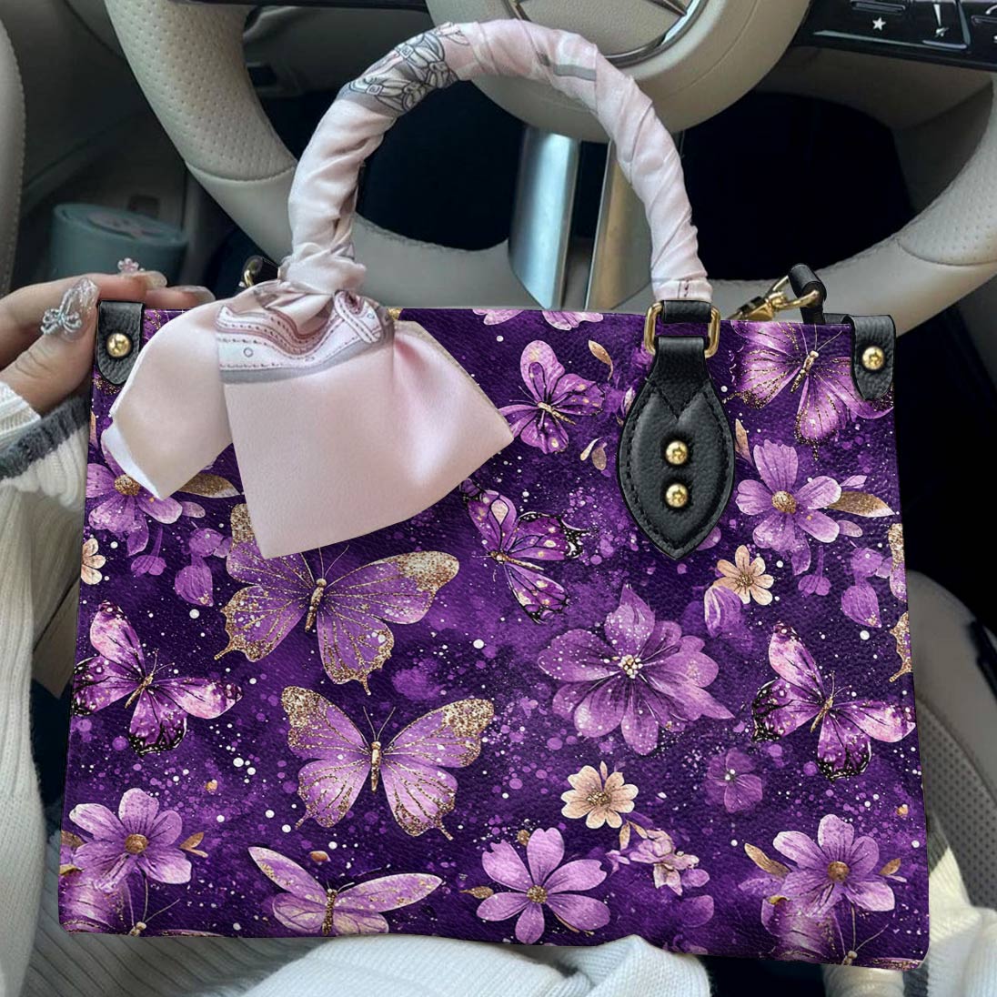 Leather Bag Velvet Wings