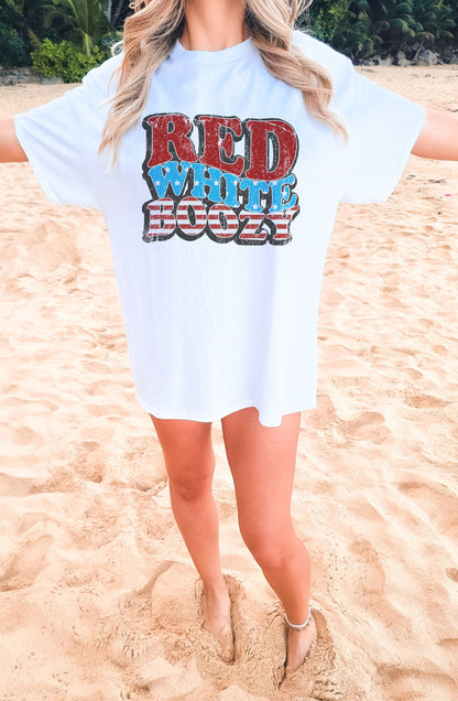 Red White and Boozy Shirt, Retro Fourth Of July T-shirt, 4th Of July Independence Day Tee Shirt, Patriotic America Shirt, Freedom Tee