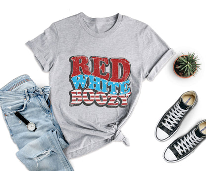 Red White and Boozy Shirt, Retro Fourth Of July T-shirt, 4th Of July Independence Day Tee Shirt, Patriotic America Shirt, Freedom Tee1