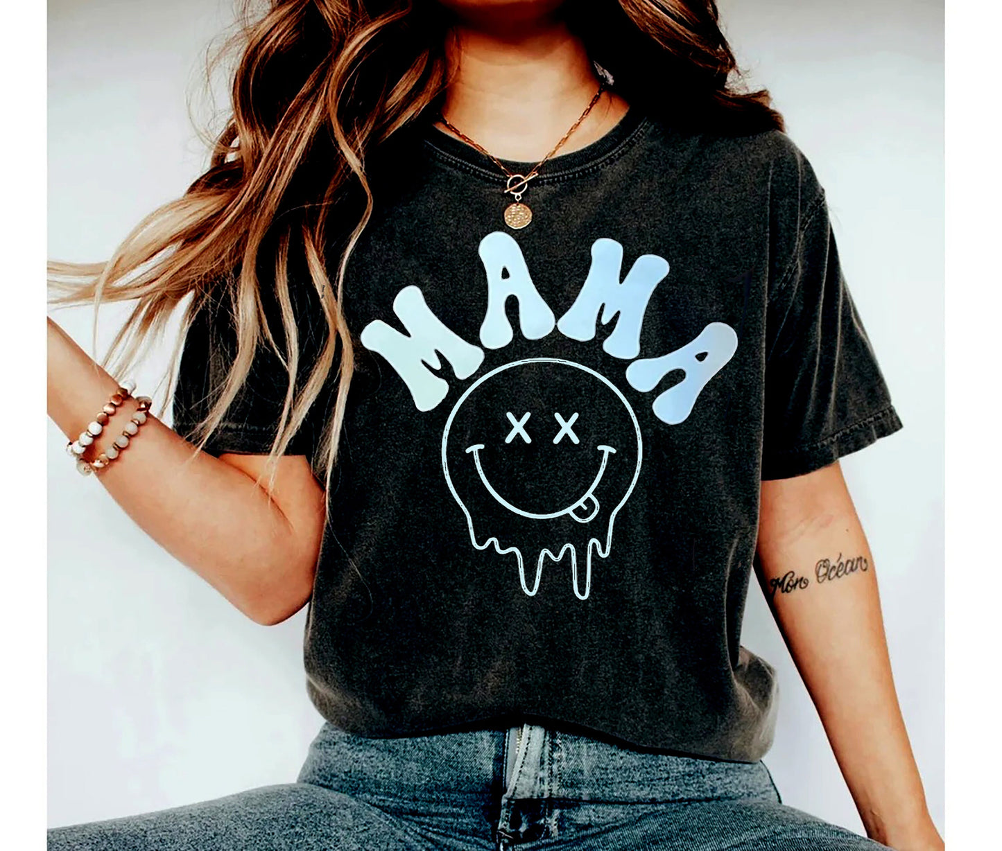 Léine Retro Mama, Léine Aghaidh Mam Smiley, Léine Mama, Léine do Mhamaí do Lá na Máthar, Léine Mam, Léine Nua Mamaí, léine mamaí greannmhar
