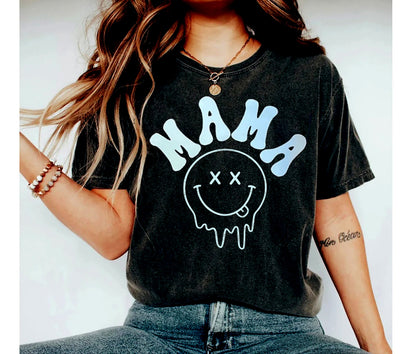 Léine Retro Mama, Léine Aghaidh Mam Smiley, Léine Mama, Léine do Mhamaí do Lá na Máthar, Léine Mam, Léine Nua Mamaí, léine mamaí greannmhar
