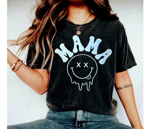 Léine Retro Mama, Léine Aghaidh Mam Smiley, Léine Mama, Léine do Mhamaí do Lá na Máthar, Léine Mam, Léine Nua Mamaí, léine mamaí greannmhar