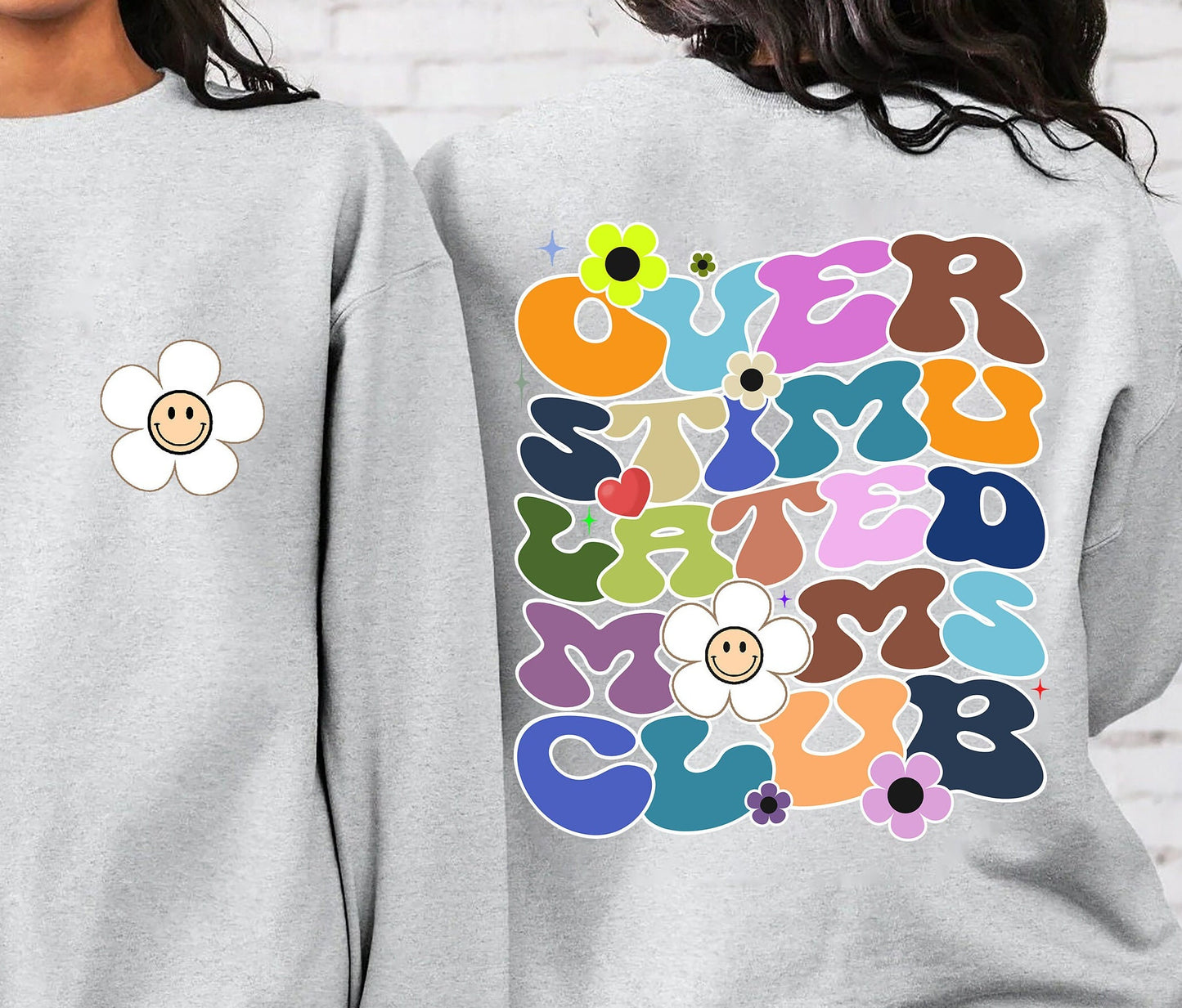 Club Moms Retro Overstimulated, T-léine Lá na Máthar, Léine Trá, Léine Moms Bronntanais, Léine Loch Deireadh Seachtaine, Tee Grafach Greannmhar