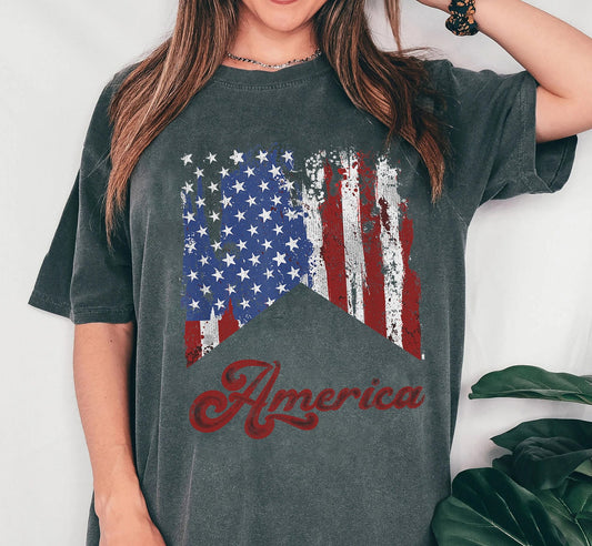 T-léine Retro Dearg Bán Agus Gorm, Tee Mheiriceá, Léine Ceathrú Iúil, Léine SAM, T-léine BBQ Samhraidh, 4 Iúil na mBan, 1776 Tee