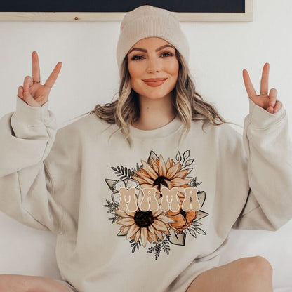 T-léine Retro Floral Mama, léine mamaí do Mam do Lá na Máthar, T-léine Mamaí, Léine do Mhamaí le haghaidh Lá na Máthar, T-léine Mamaí, bronntanas do mamaí