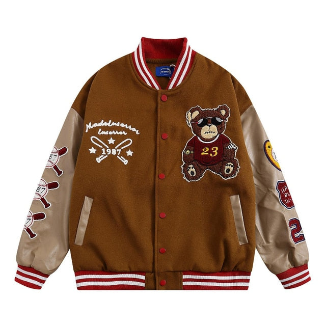 Éadaí sráide litir ricamo giacca moto uomo Chaquetas Hombre Hip Hop Cotone Vintage Coppie primavera giacca da Baseball Unisex
