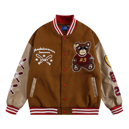 Éadaí sráide litir ricamo giacca moto uomo Chaquetas Hombre Hip Hop Cotone Vintage Coppie primavera giacca da Baseball Unisex