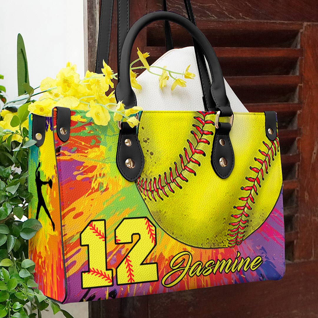 Leather Bag Colorful Softball
