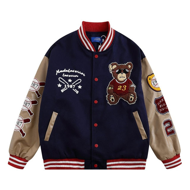 Éadaí sráide litir ricamo giacca moto uomo Chaquetas Hombre Hip Hop Cotone Vintage Coppie primavera giacca da Baseball Unisex