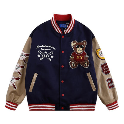 Éadaí sráide litir ricamo giacca moto uomo Chaquetas Hombre Hip Hop Cotone Vintage Coppie primavera giacca da Baseball Unisex