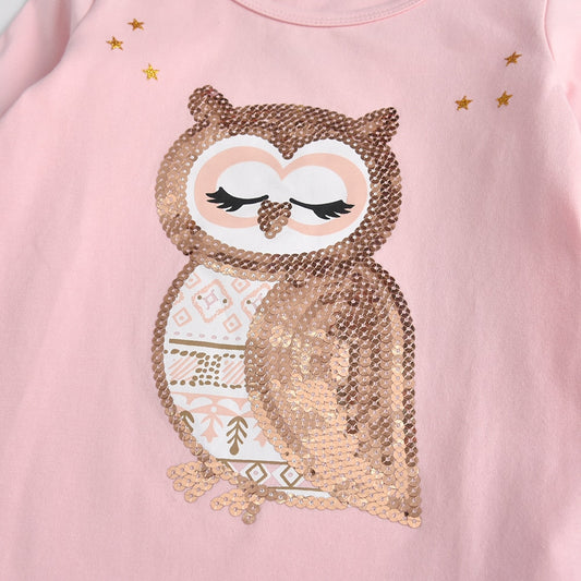Kids Unicorn Cartoon T Shirt Girls Clothes Long Sleeve Tee Spring Casual Wear Tops Toddlers Pink Tees Children Clothing