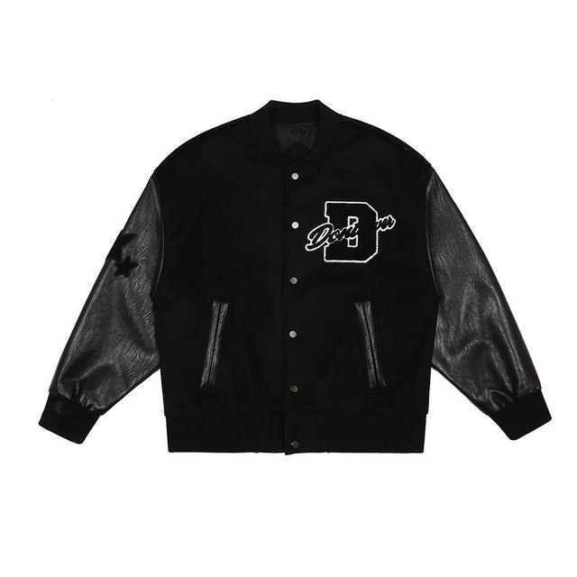 Éadaí sráide litir ricamo giacca moto uomo Chaquetas Hombre Hip Hop Cotone Vintage Coppie primavera giacca da Baseball Unisex