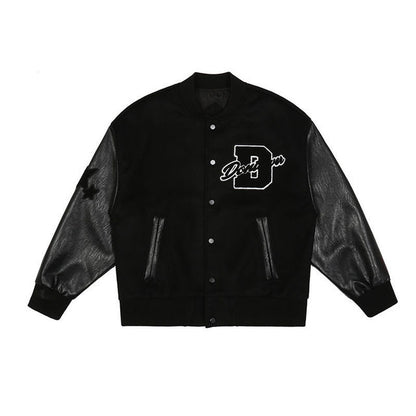 Éadaí sráide litir ricamo giacca moto uomo Chaquetas Hombre Hip Hop Cotone Vintage Coppie primavera giacca da Baseball Unisex