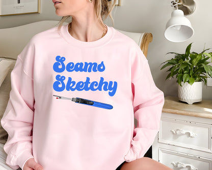 Léine Sketchy Seams le Elonie Yoder le haghaidh sweatshirt Coriander Quilts, bronntanas lá na máthar, léine mama, léine mamaí, léine cailín, léine grandma