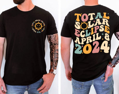 Solar Eclipse 2024 Shirt, Double-Sided Sweatshirt, April 8th 2024 Shirt, Eclipse Event 2024 Shirt, Celestial Hoodie, Gift for Eclipse Lover