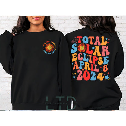 Solar Eclipse 2024 Shirt, Gift for Eclipse Lover, Eclipse Event 2024 Shirt, April 8th 2024 Shirt, Celestial Shirt, Double-Sided Shirt