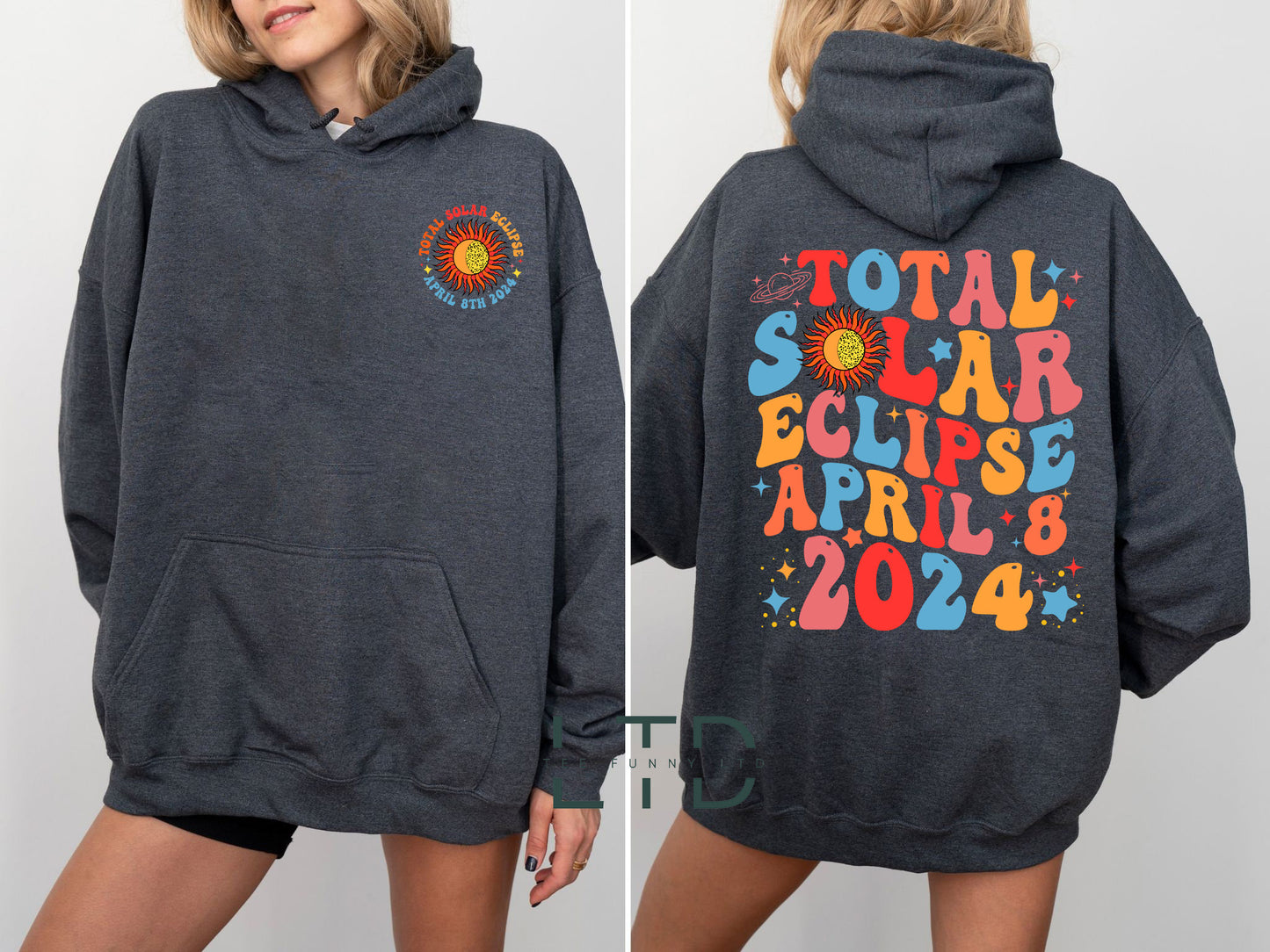 Solar Eclipse 2024 Shirt, Gift for Eclipse Lover, Eclipse Event 2024 Shirt, April 8th 2024 Shirt, Celestial Shirt, Double-Sided Shirt