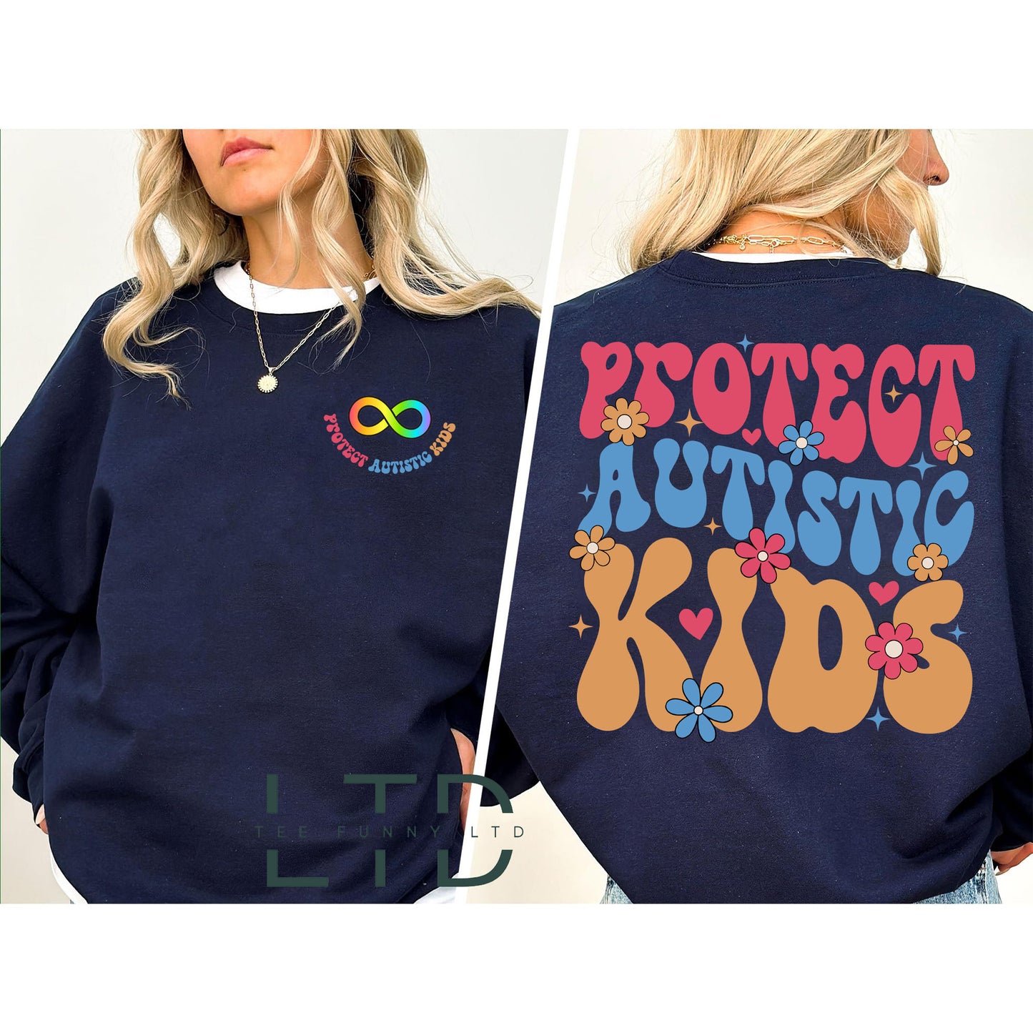 Oideachas Speisialta Léine Uathachais, Feasacht Uathachais Mam Crewneck, Cosain Léine Páistí Uathachais, Léinte Múinteora Sped, Cochaillín Cuimsithe