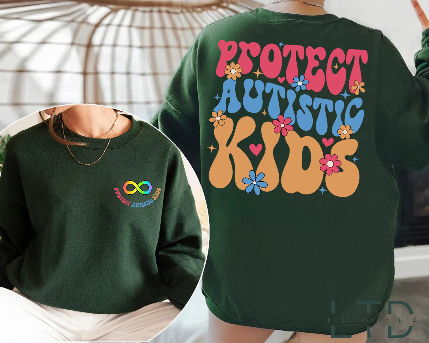 Oideachas Speisialta Léine Uathachais, Feasacht Uathachais Mam Crewneck, Cosain Léine Páistí Uathachais, Léinte Múinteora Sped, Cochaillín Cuimsithe