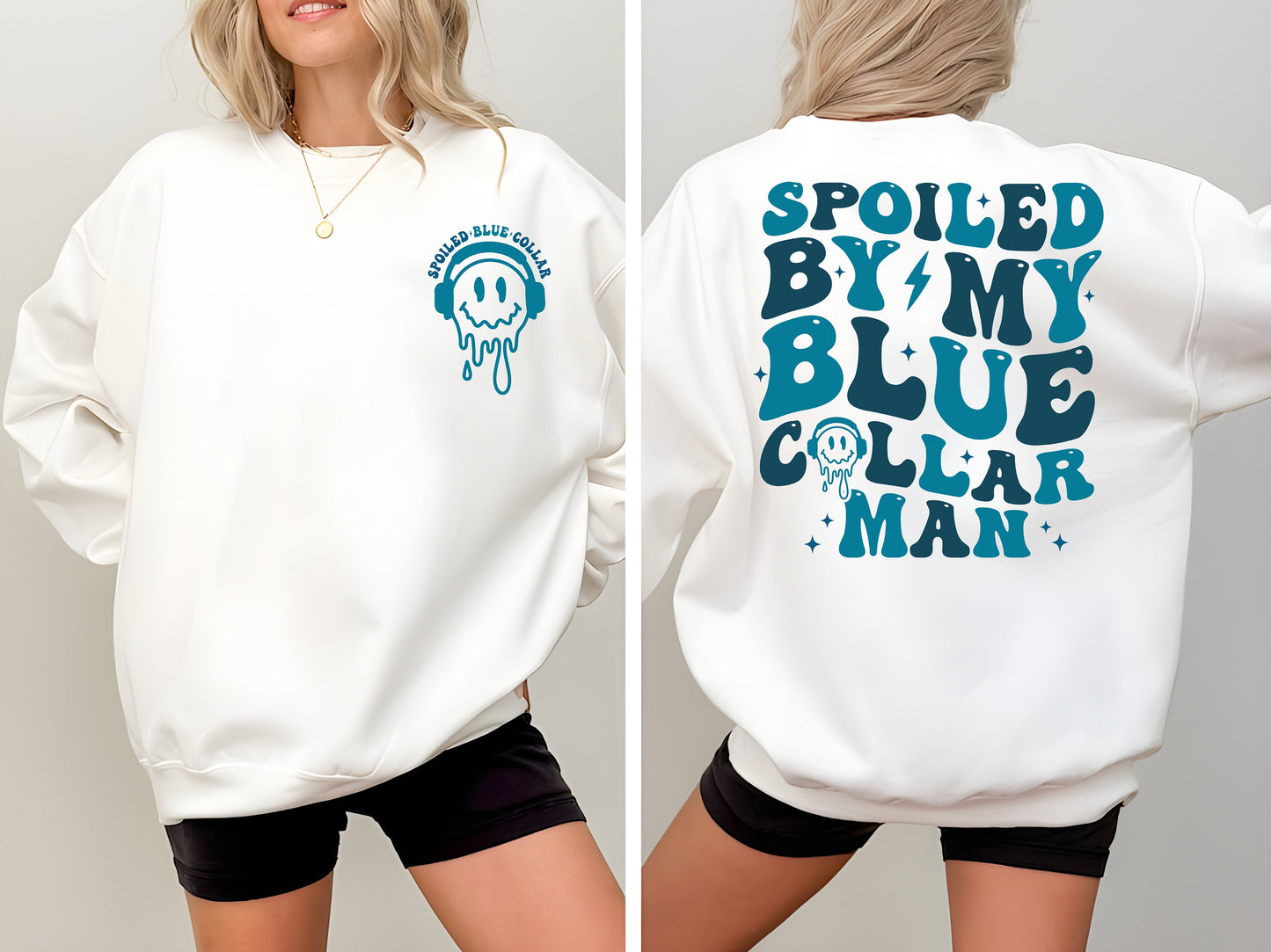 Spoiled By My Blue Collar Man Shirt, Blue Collar Wife Sweatshirt, Spoiled Girlfriend Shirt, Funny Blue Collar Shirt, Funny Wife Gifts