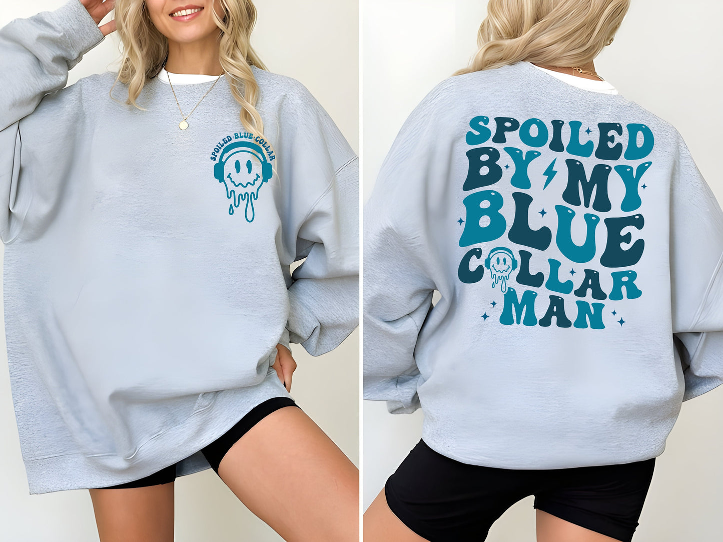 Spoiled By My Blue Collar Man Shirt, Blue Collar Wife Sweatshirt, Spoiled Girlfriend Shirt, Funny Blue Collar Shirt, Funny Wife Gifts