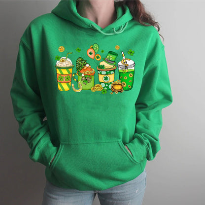 St Patrick's Day Coffee Sweatshirt, Lucky Latte Shirt, Womens St Patricks Day Shirt, Shamrock Shirt, St Patrick's Day Gifts, St Pattys Day