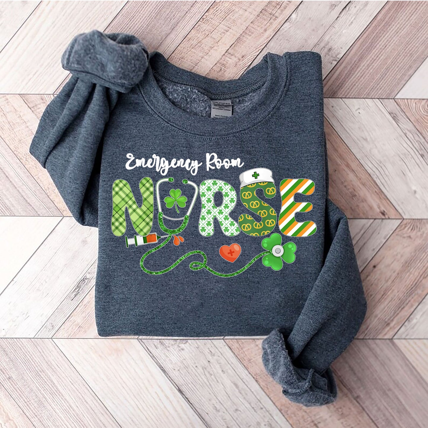 Sweatshirt Shamrock Altra Lá Fhéile Pádraig, TShirt Lá Fhéile Pádraig don Altra, Lucky Irish Women T Shirt Altra Stethoscope Bronntanas don Altra