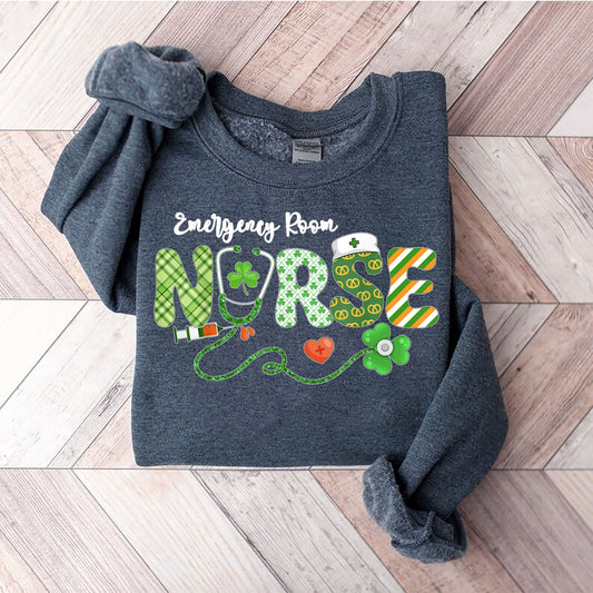 Sweatshirt Shamrock Altra Lá Fhéile Pádraig, TShirt Lá Fhéile Pádraig don Altra, Lucky Irish Women T Shirt Altra Stethoscope Bronntanas don Altra