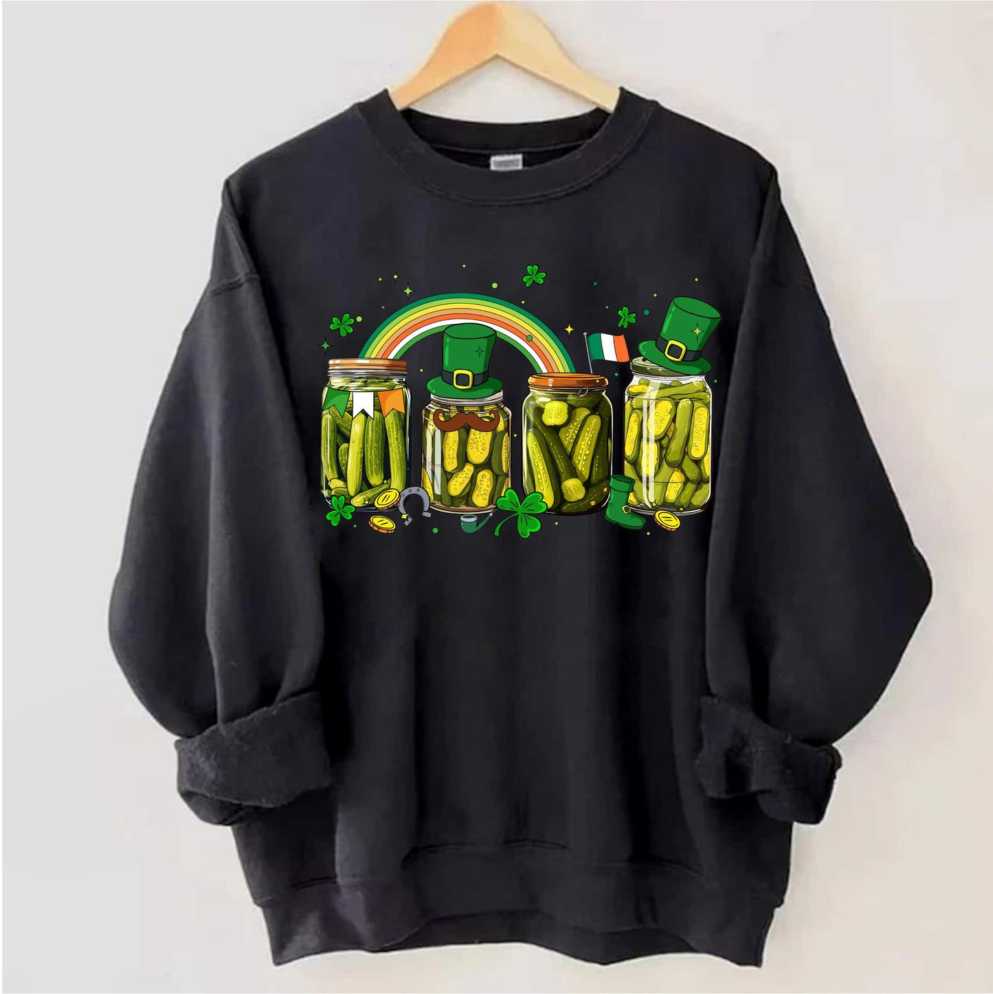 St. Patrick's Day Pickle Sweatshirt, St Patricks Day Pickle Shirt, Clover Shirt, Pickle Shirt, Leprechaun Tee, Shamrock Shirt, Lucky Shirt