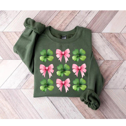 St. Patrick's Day Shamrock Sweatshirt, St Patricks Day TShirt for Nurse, Lucky Irish Women T Shirt Nurse Stethoscope Gift for Nurse