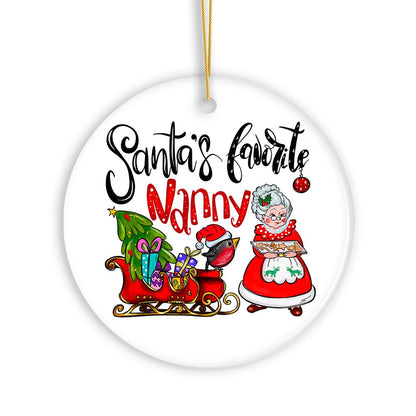 Santa’s Favorite Nanny Christmas Ornament, Babysitter Appreciation Gift
