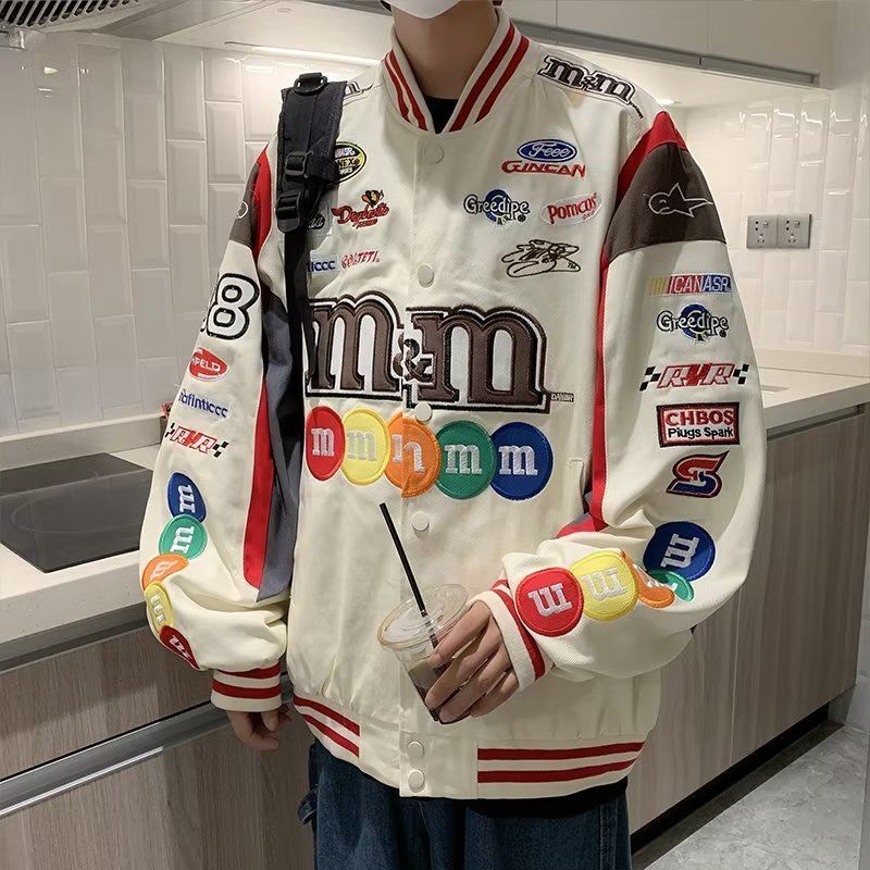 Unisex Baseball Jacket Men American Spring Autumn High Street Bomber Jacket Korean Fashion Varsity Bombers Racing couple Coats