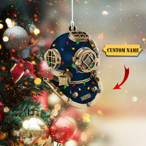 Scuba Ornament, Scuba Diver Ornament, Scuba Diving Helmet Personalized Ornament for Diving Lover, Ornament Christmas, Ornament For Gift