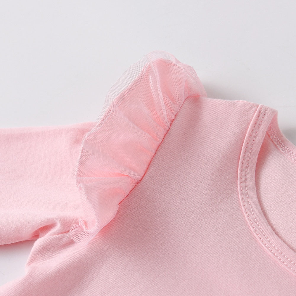 Kids Unicorn Cartoon T Shirt Girls Clothes Long Sleeve Tee Spring Casual Wear Tops Toddlers Pink Tees Children Clothing